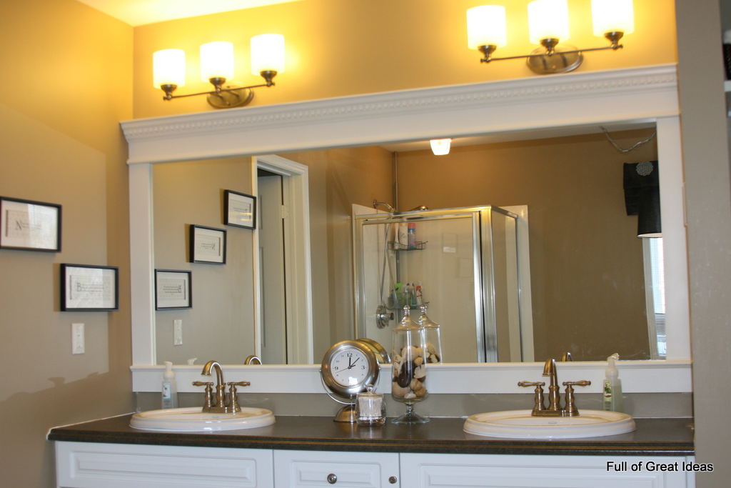 Full of Great Ideas: How to Upgrade your Builder Grade Mirror  Frame it!