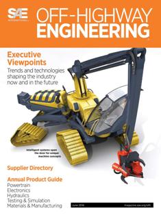 Off-Highway Engineering 2016-03 - June 2016 | ISSN 1528-9702 | TRUE PDF | Bimestrale | Professionisti | Edilizia | Tecnologia | Commercio
Off-Highway Engineering is SAE's flagship commercial vehicle magazine.
Over 19,000 BPA audited subscribers.
Published bimonthly, this publication features special sections on powertrain & energy, electronics, hydraulics, materials, testing & simulation, truck & bus engineering, and special product spotlights.
While the diesel engine has undergone an extreme evolution over the past decade, Off-Highway Engineering continue to make great strides in continuing to make cleaner engines via technological solutions such as advanced combustion, aftertreatment systems, and hybridization.