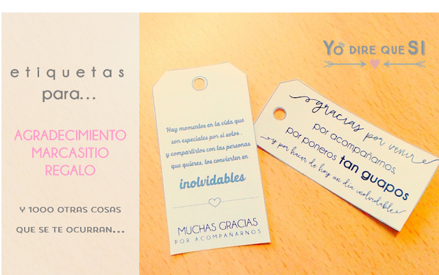 Etiquetas de agradecimiento para los invitados de tu boda. Plantilla descargable gratuita.