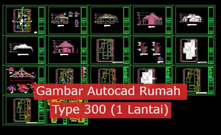 Download Gambar Autocad Rumah Type 300