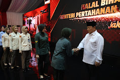   Menhan Prabowo Gelar Acara Halal Bihalal dan Pengarahan Pegawai Kemhan