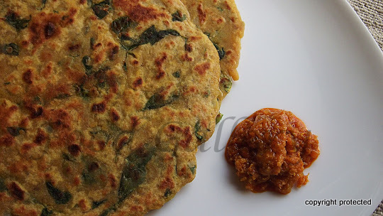 methi paratha, menthi koora paratha