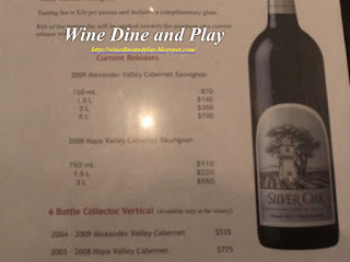 The tasting notes for the Silver Oak Alexander Valley Cabernet