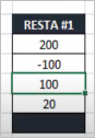 funcion en excel para restar varias celdas