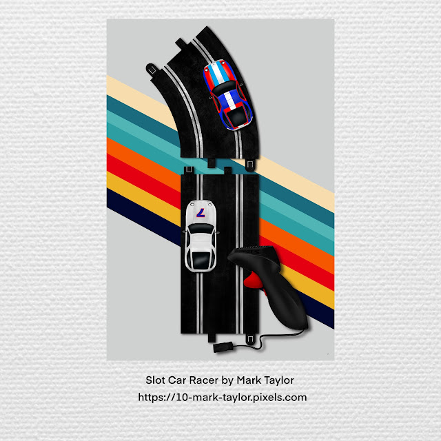 Slot Car Racing art print by Mark Taylor