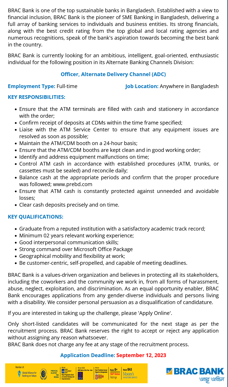 BRAC Bank Limited Job Circular 2023