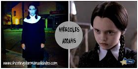 Disfraz de Miércoles Addams con ropa de casa para halloween