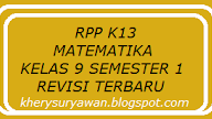 RPP 1 lembar Matematika Kelas 9 SMP Semester 1 Revisi 2020/2021