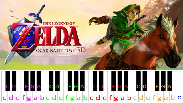 Title Theme - The Legend of Zelda: Ocarina of Time Piano / Keyboard Easy Letter Notes for Beginners