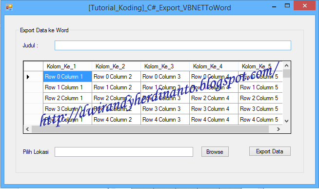 Export Data ke Word dengan VB.NET dan C#