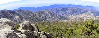 View southwest from the outcropping lookout point south of Waterman Mountain summit