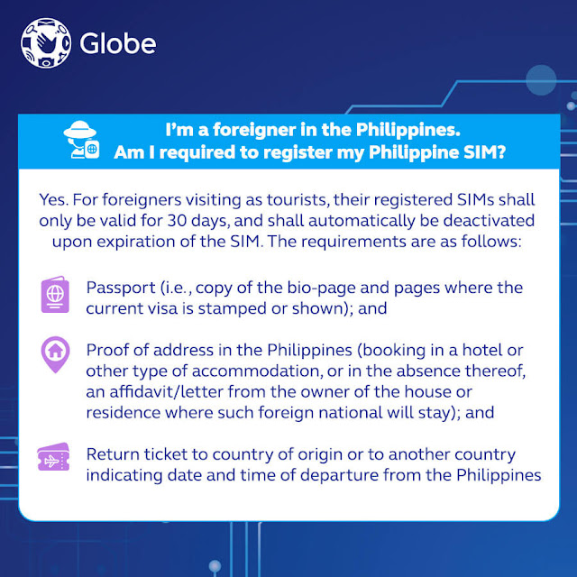 Globe SIM card registration requirements for foreigners - 01