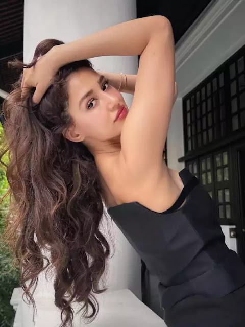 Disha Patani exudes confidence and allure in a stunning black outfit.