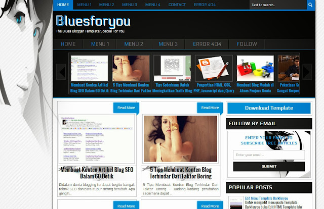 Bluesforyou Blogger Template