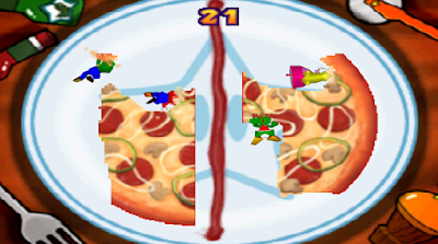 Mario Party 3 Eatsa Pizza minigame Luigi Yoshi Peach