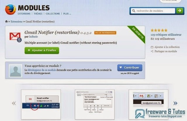 Gmail Notifier (restartless) : une extension Firefox pratique pour gérer plusieurs comptes Gmail simultanément
