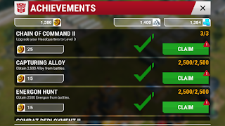 transformers earth wars achievements