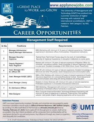 UMT Careers 2024: Apply Now for the Latest Job Vacancies