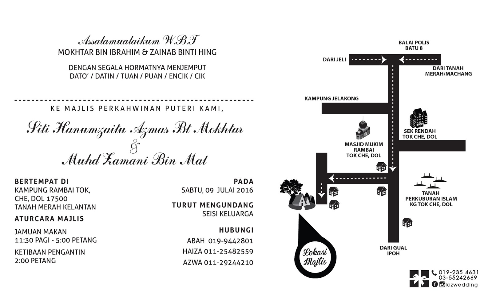 Kiz Wedding: Contoh Design Kad Kahwin Terbaru Siti Dan Zamani