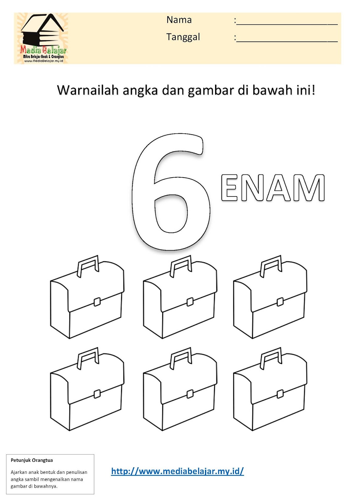 Mewarnai Angka MEWARNAI GAMBAR Mewarnai Angka MEWARNAI GAMBAR