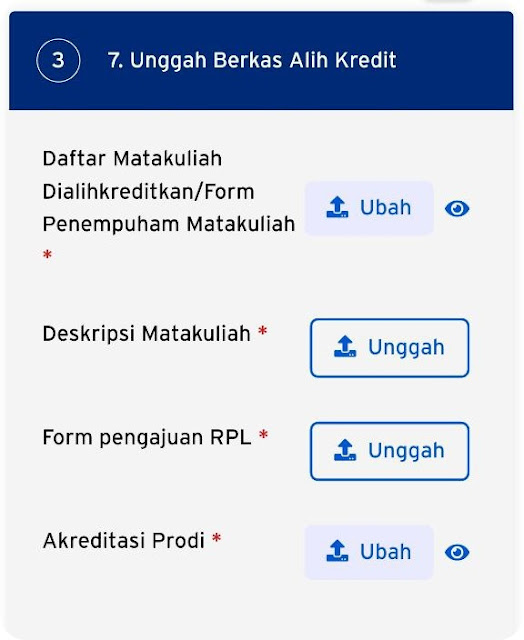 daftar alih kredit UT