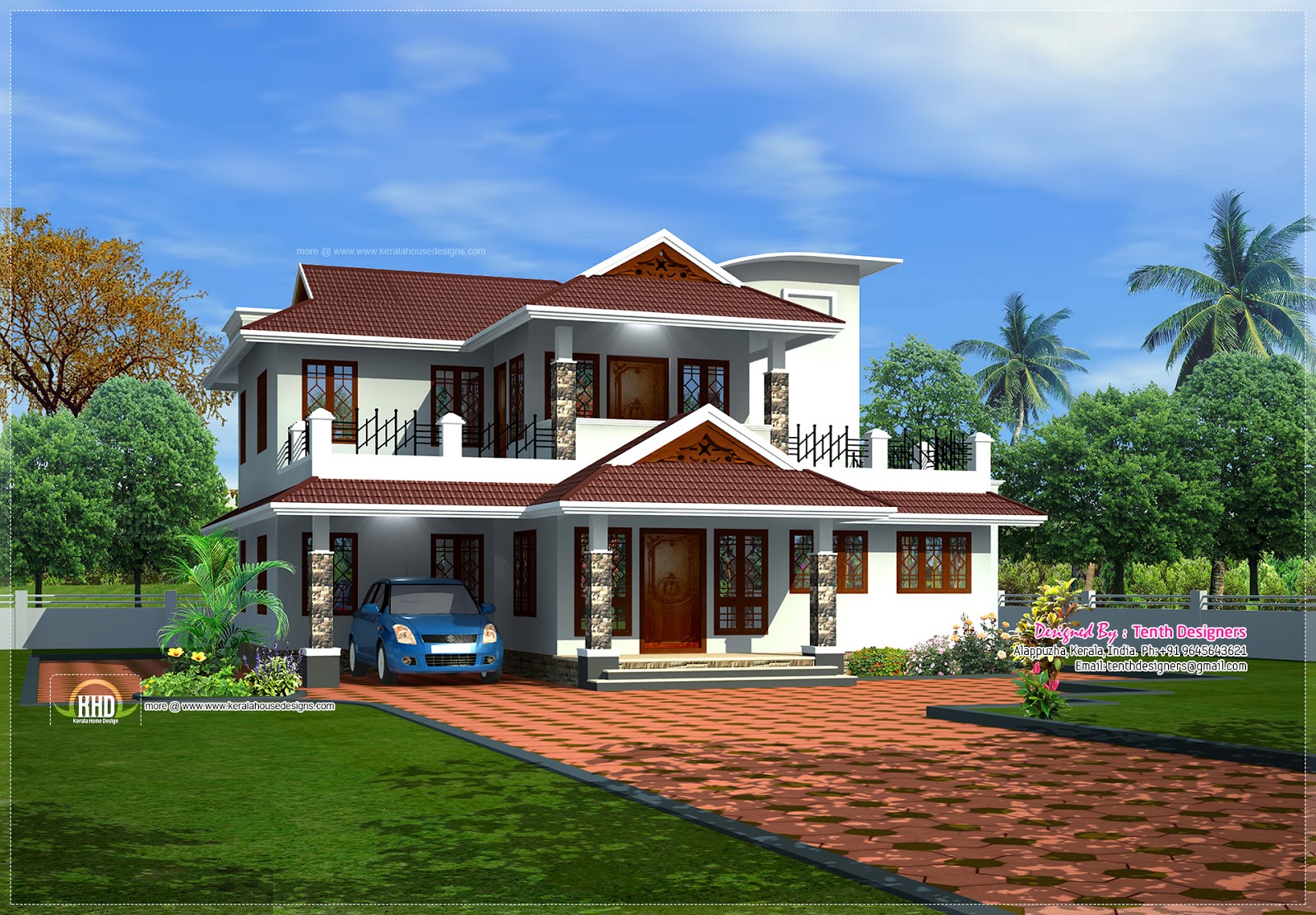 2000 square feet Kerala model home - Kerala home design and floor ... 2000 sq-ft Kerala home