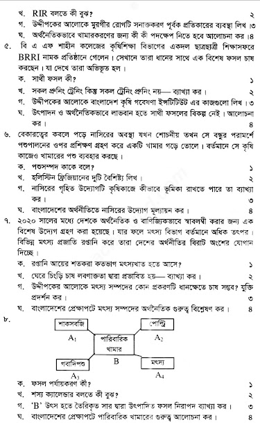 HSC Agriculture 2nd Paper Model Question