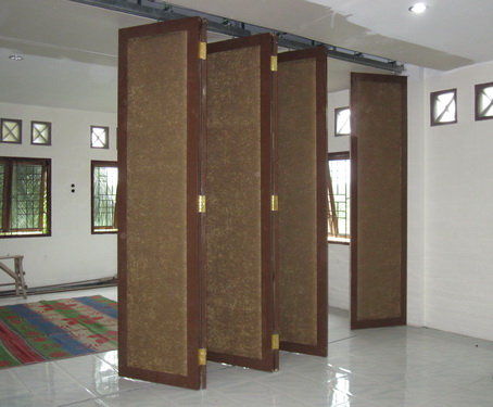  Pintu Partisi Kayu Sekat Melipat Alf 3 Rel Komponen 