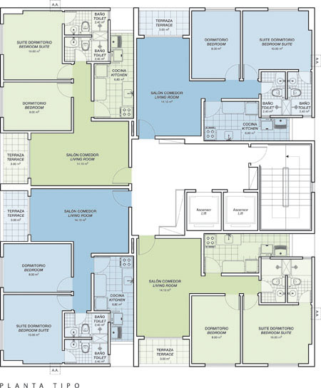 Ver Planos de casas de dos plantas y tres dormitorios  - planos de casas de dos plantas