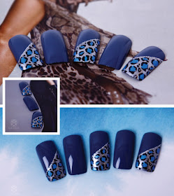 Blue Leopard Nail, Leopard Nail, Leopard Nail Design