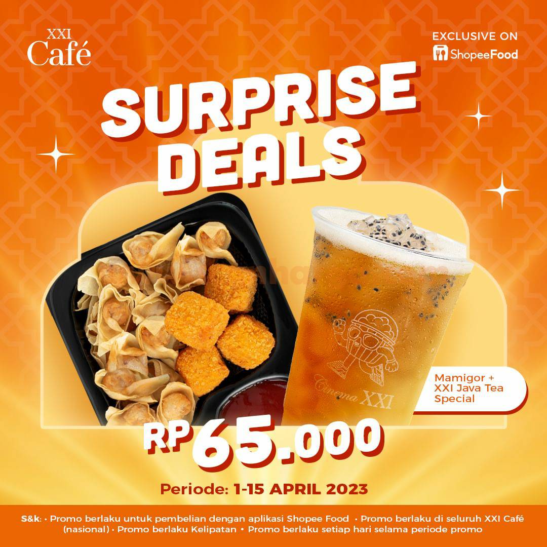 Promo XXI CAFE SURPRISE DEALS – Paket Spesial via SHOPEEFOOD