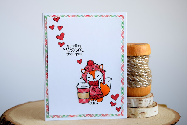 Winter Coffee Fox Card by Jess Gerstner for Newton's Nook Designs