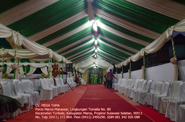 Tenda Pernikahan Modern Hijau Krem