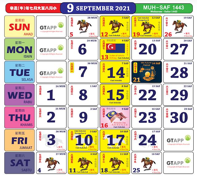 Anda Kini Boleh Dapatkan Kalender 'Kuda' Bagi Tahun 2021