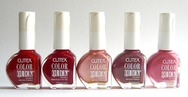 Cutex -Ready Set Red, Cool Chrison, Mauve Lightening, Brown Berry, Lively Lilac