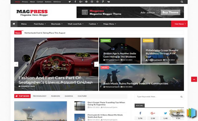 Magpress Blogger Template