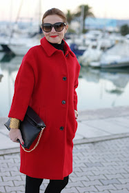 red coat, Kiomi coat, three quarter sleeve coat, Fashion and Cookies, fashion blogger