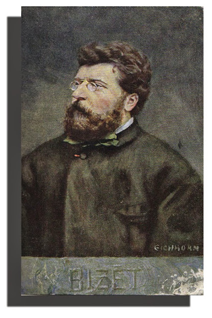 Georges Bizet , French composer  - Antique Unused Austrian Artist Portrait Postcard, ca. 1910, Bruder Kohn