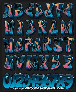 25 Graffiti fonts a - z colour galleries