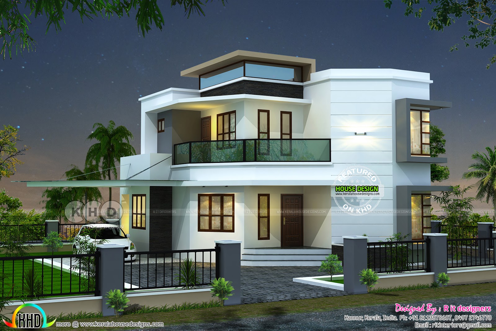  3  bedroom  modern  house  plan  Kerala home  design and floor 