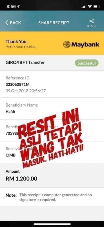 Teknik Pembeli Online Menipu Bayaran 