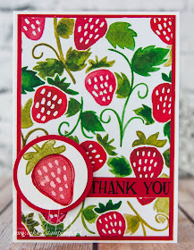 Make in a Moment Card - Strawberry Thank You Card Featuring the Suite of the Week - Fruit Stand from Stampin' Up! UK  Buy here