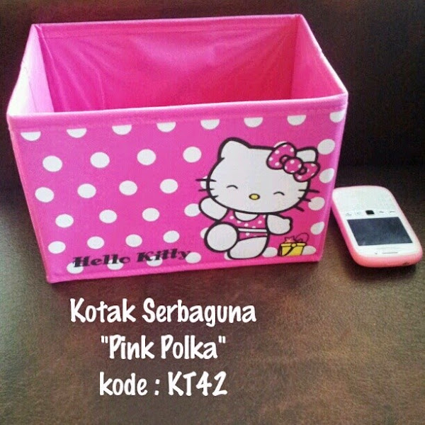 Kotak Serbaguna Hello Kitty Murah  Grosir Ecer Pink Polka