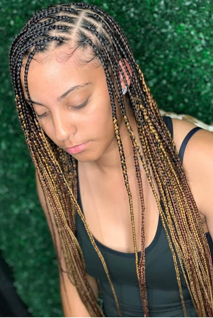 20 Latest Knotless Box Braids Styles Ponytails For African American