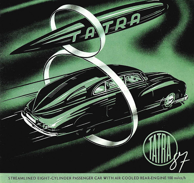 a 1940s Tatra 87 advertising illustration