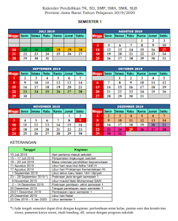 Kalender Pendidikan 2019/2020 Jawa Barat
