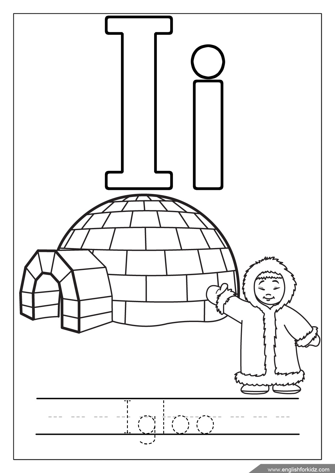Alphabet I Coloring Pages 6