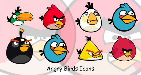 Iconos vectoriales: Angry Birds