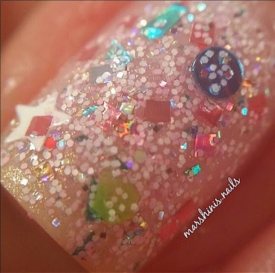 Cotton Candy Bubble Bath Glitter Lambs Nail Polish Swatched By @Marshinis.nails