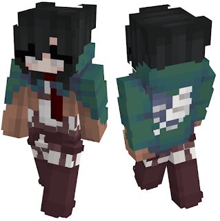 Skin Minecraft Mikasa Attack on Titan Shingeki no Kyojin Download